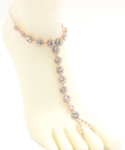 Big Rhinestone Point Toering Anklet AN330006 ROSEGOLD